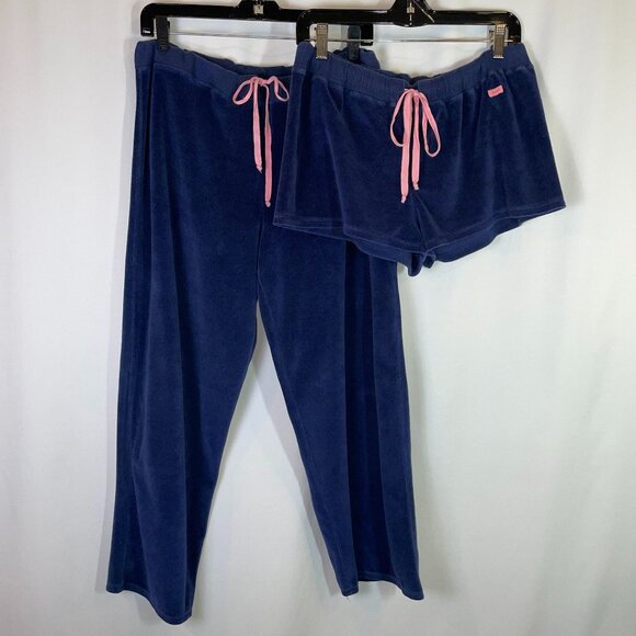 Josie Natori Size L Velour Shorts Capris PJ Salvage Cami 3 Piece Set Loungewear - Picture 2 of 16